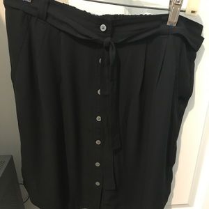 LOFT Black chiffon skirt
